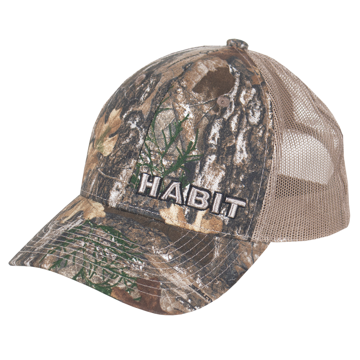 AC10149 - Habit - Six Panel Mesh Back Embroidered Hat
