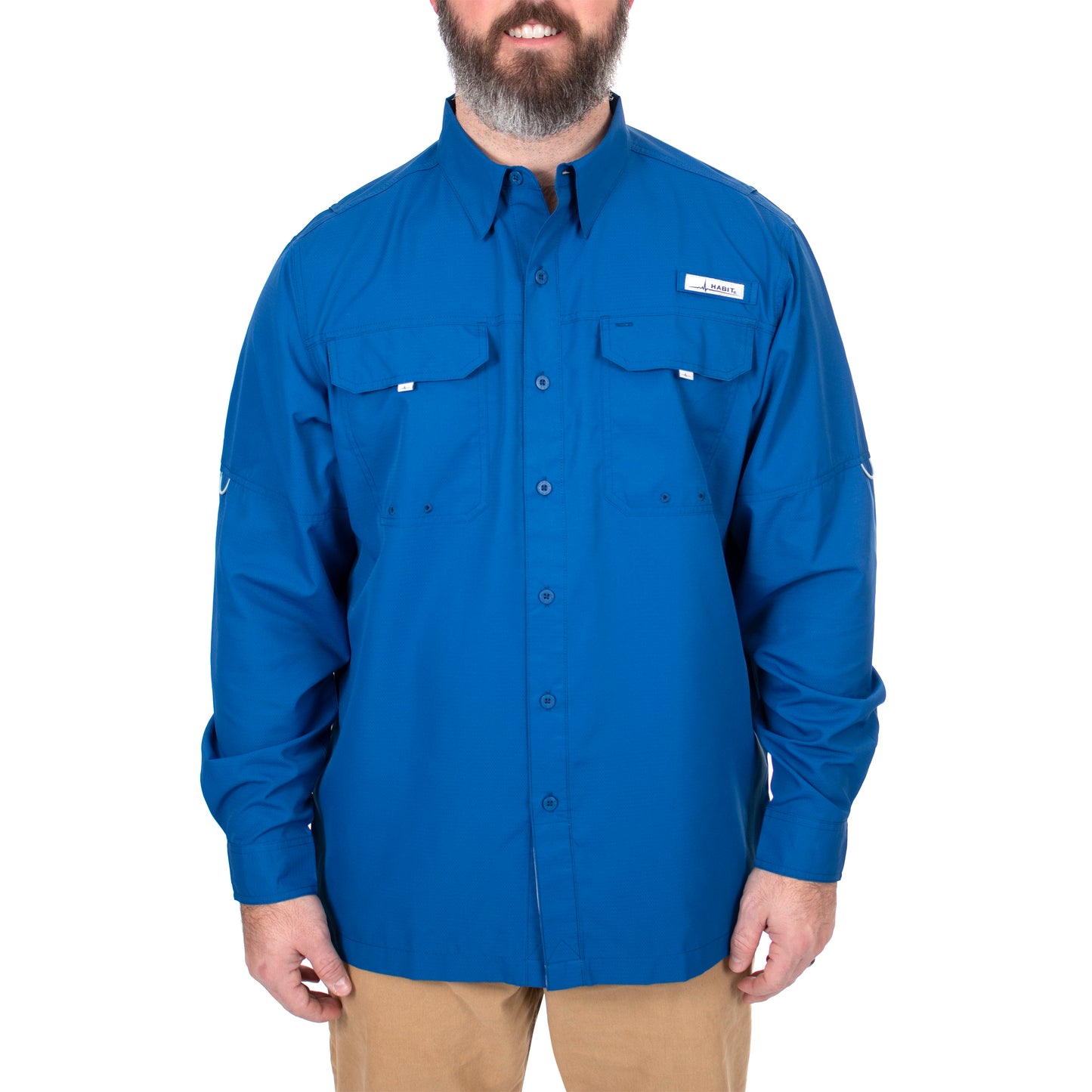 TS1488 - Habit Branded Long Sleeve River Shirt - Men's - CLOSEOUT