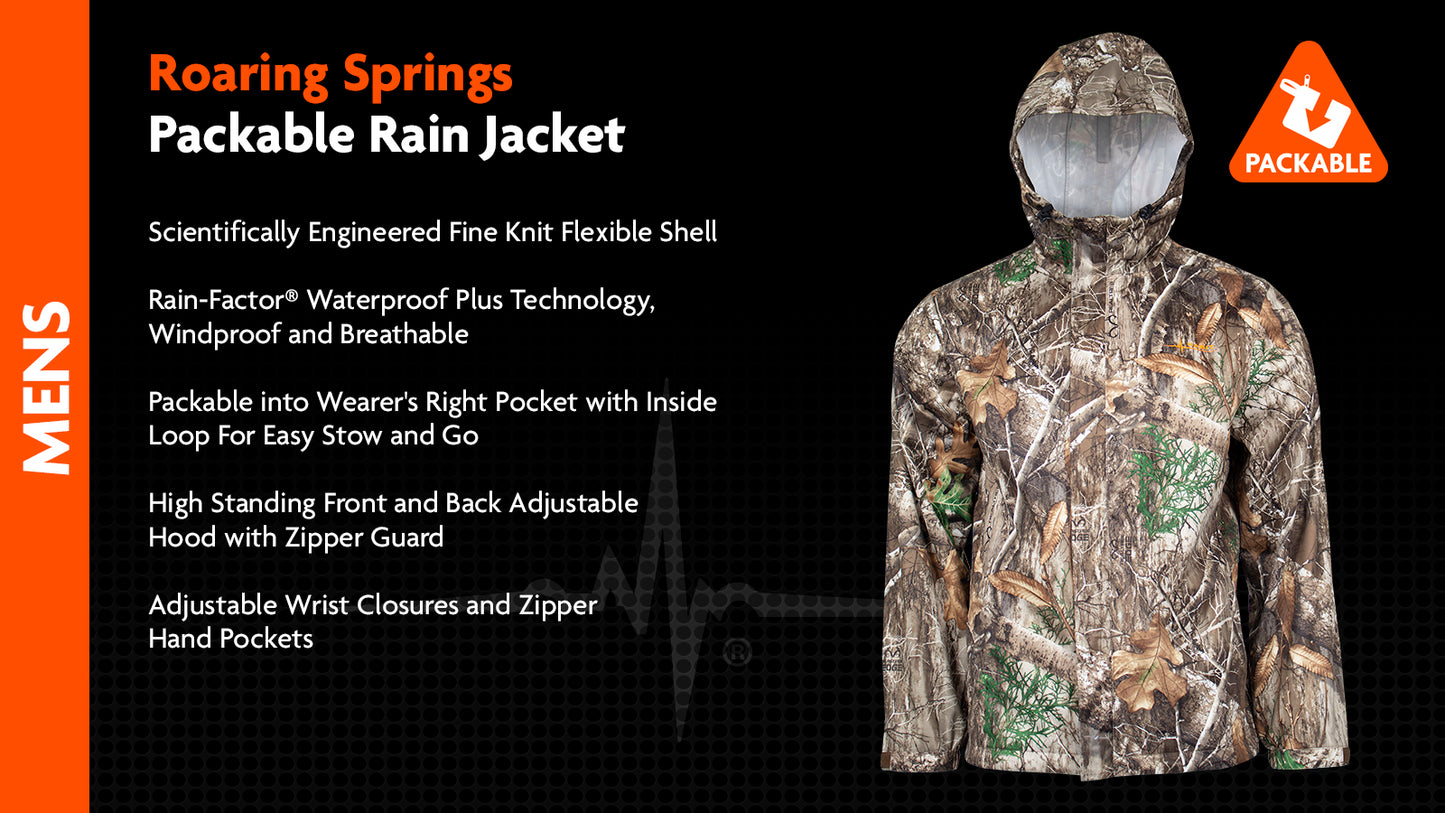 RS1024 - Men's Roaring Springs Packable Rain Jacket