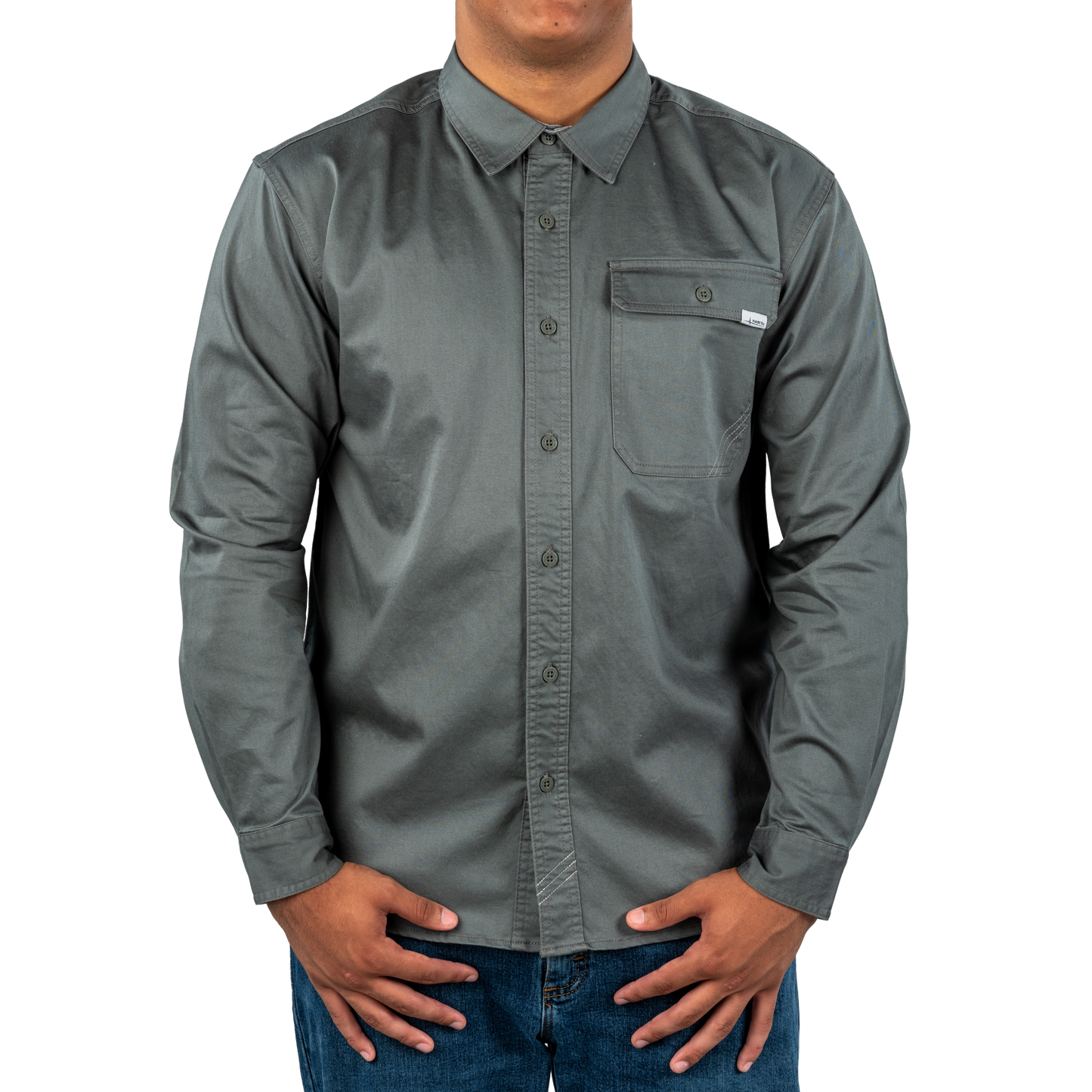 TS10425 - Men's Garment Washed Woven Button Up