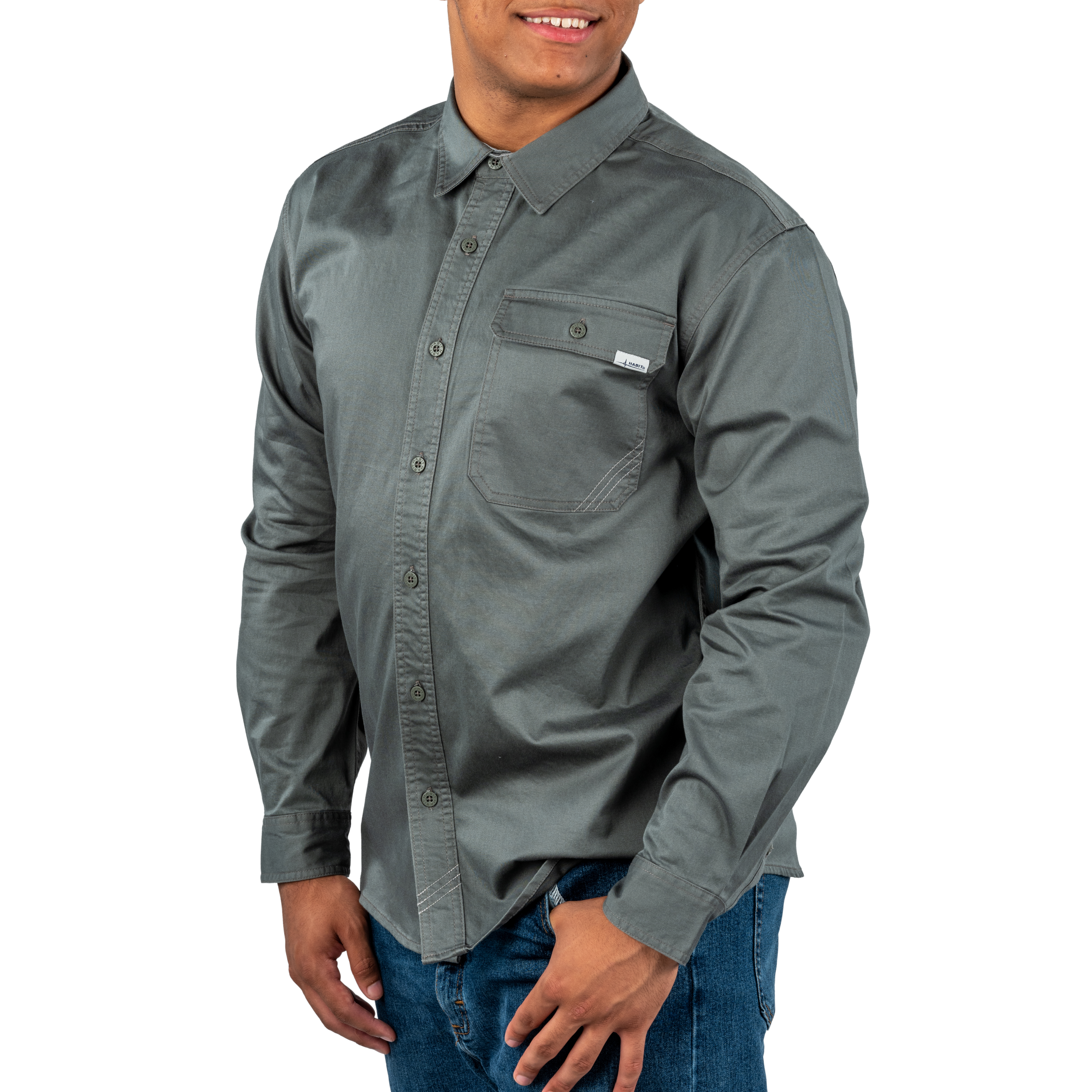 TS10425 - Men's Garment Washed Woven Button Up