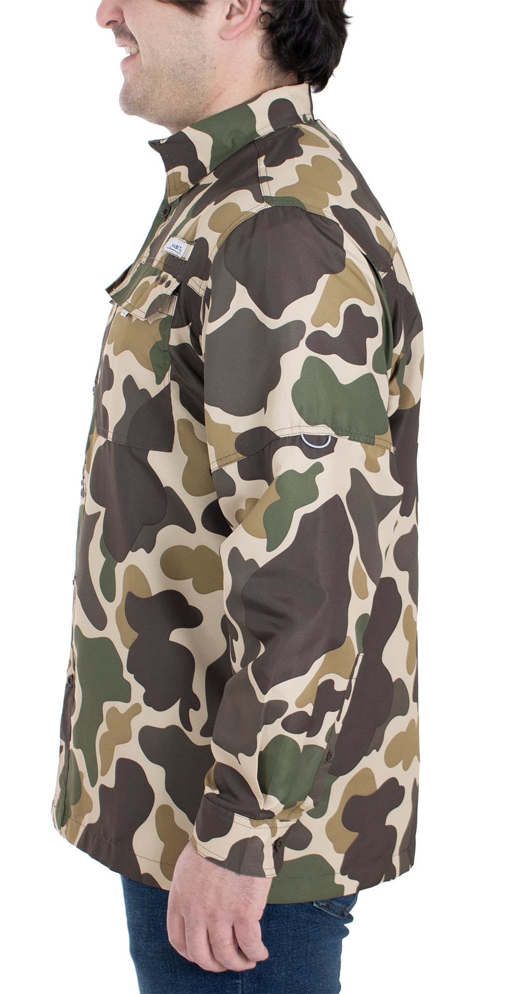 TS10480 - Men's Woodland Vintage Camo Long Sleeve Fishing Shirt - CLOSEOUT