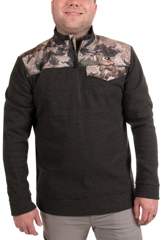 FJ10053 - Mossy Oak Men's Jacquard Fleece Hunting Pullover - CLOSEOUT