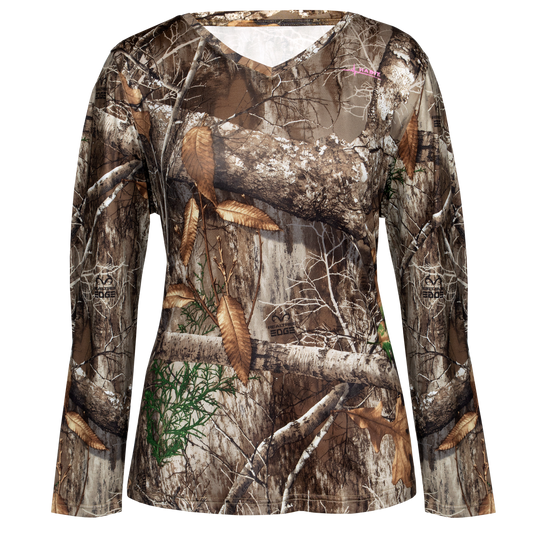 PT1388 - Women's Doss Cabin Long Sleeve Camo Tee - CLOSEOUT