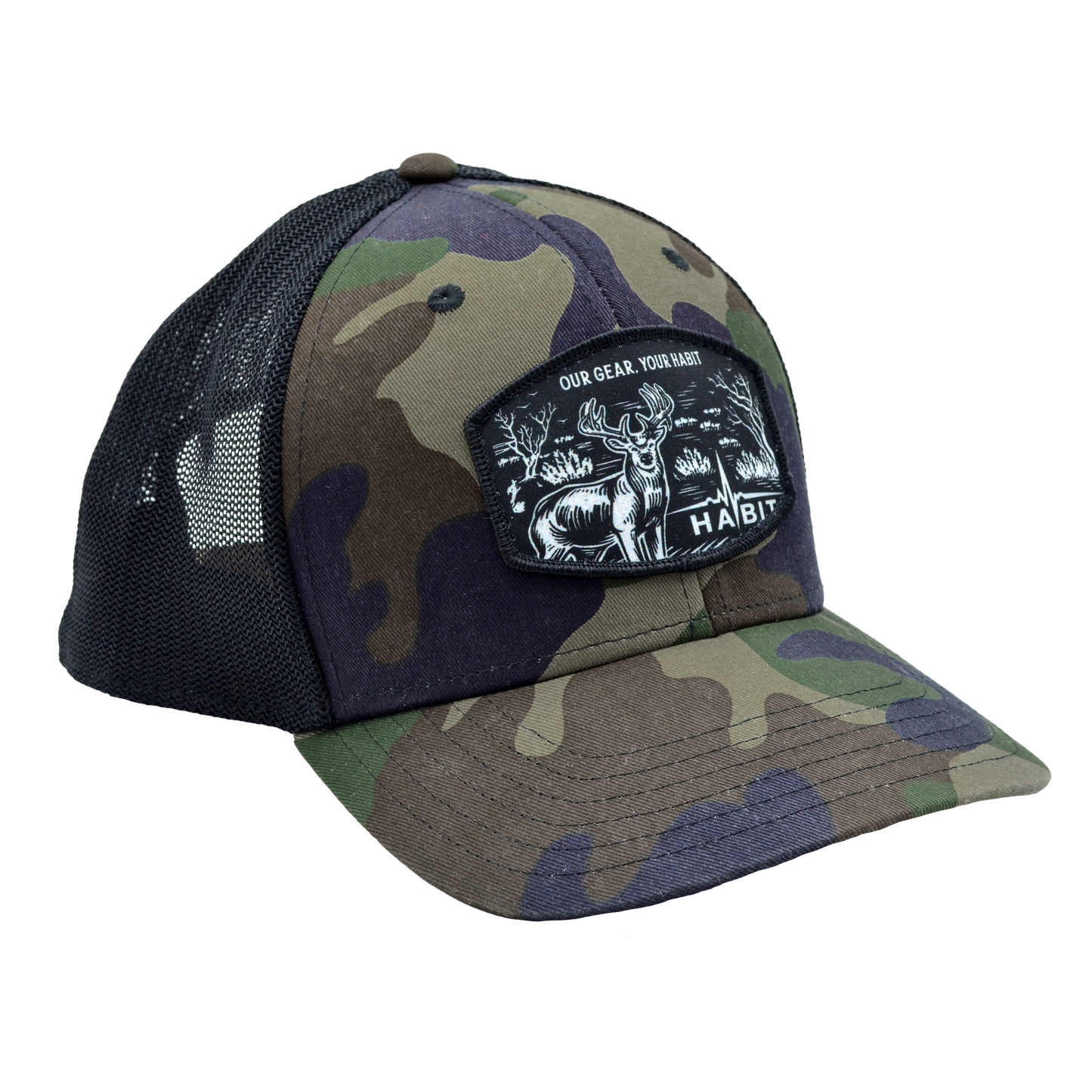AC10150 - Habit - Six Panel Mesh Back Deer Slogan Hat