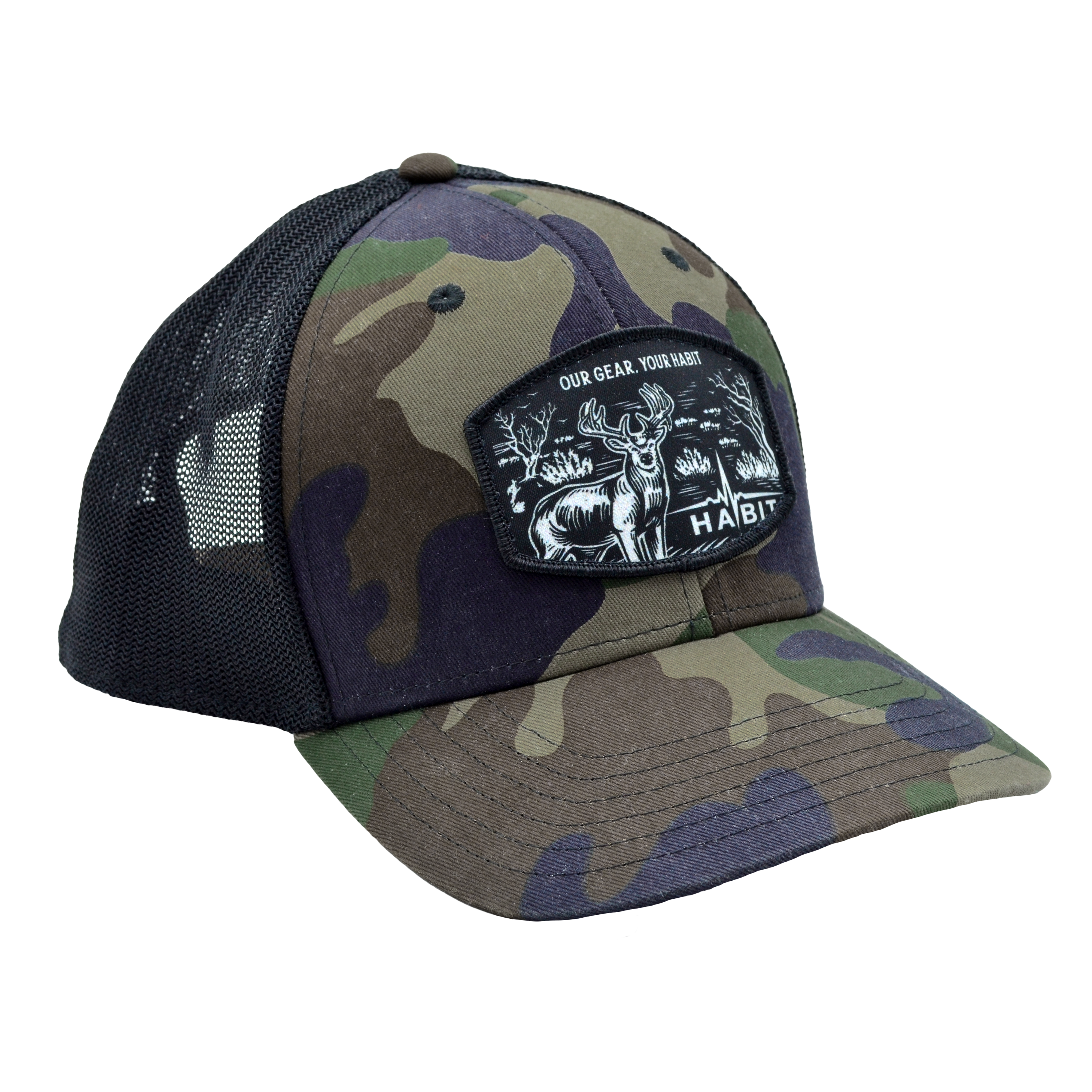 AC10150 - Habit - Six Panel Mesh Back Deer Slogan Hat