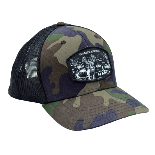 AC10150 - Habit - Six Panel Mesh Back Deer Slogan Hat
