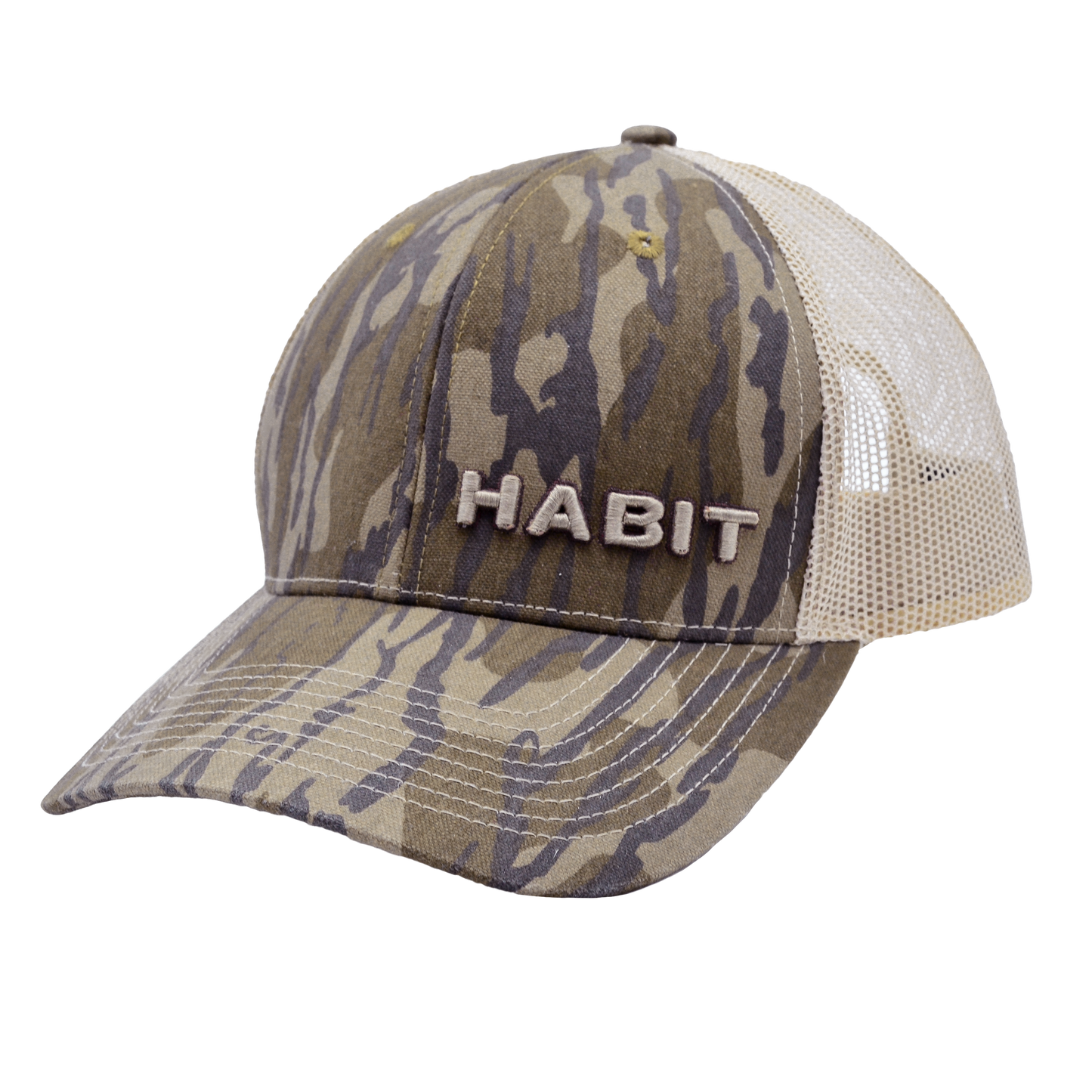 AC10149 - Habit - Six Panel Mesh Back Embroidered Hat