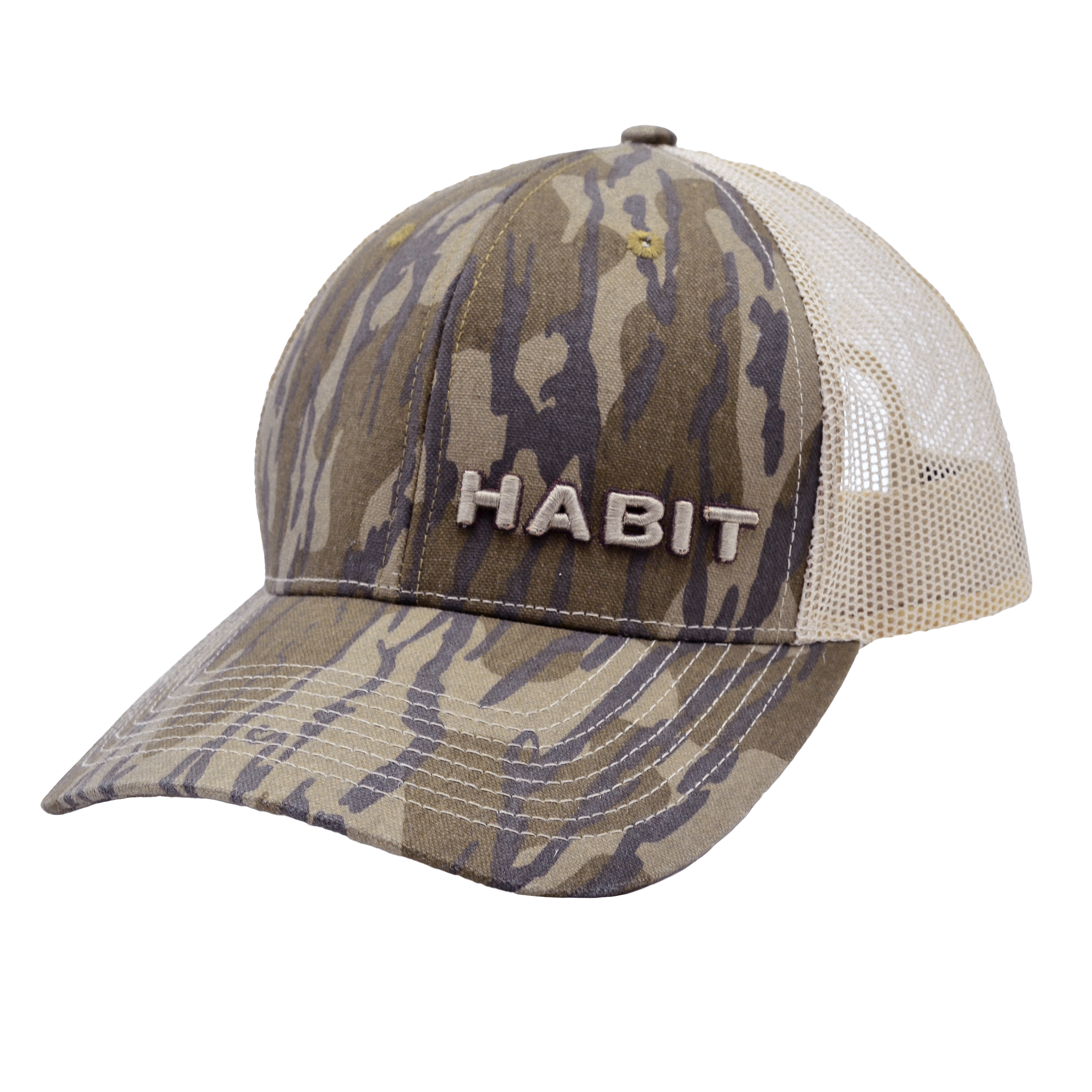 AC10149 - Habit - Six Panel Mesh Back Embroidered Hat