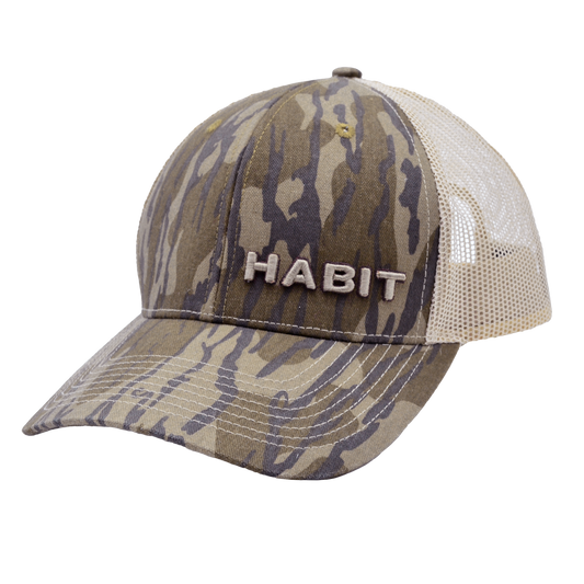 AC10149 - Habit - Six Panel Mesh Back Embroidered Hat